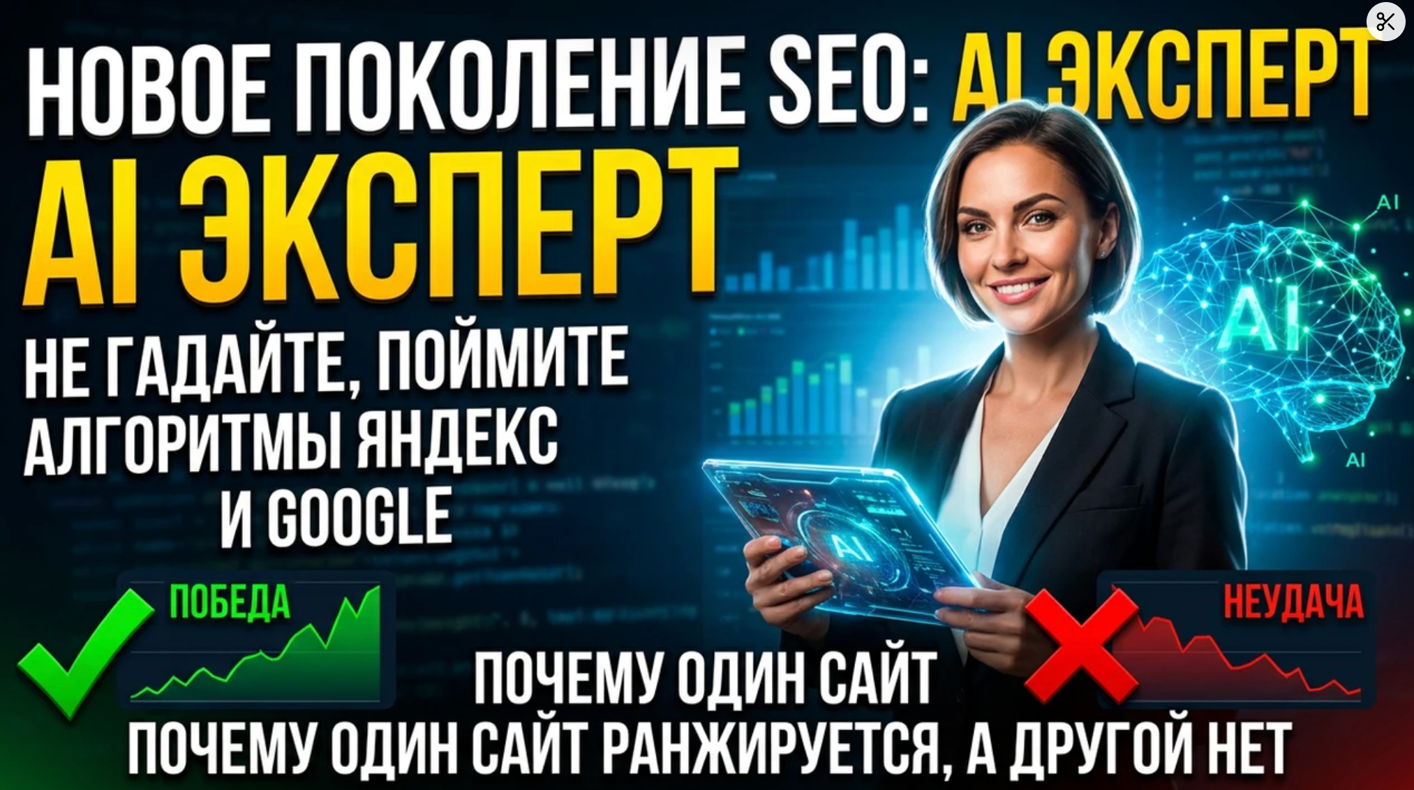 Пример YouTube обложки с AI экспертом